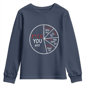 Funny Fck You Pie Chart Youth Sweatshirt Math Sarcastic Humor TS11 Navy Print Your Wear