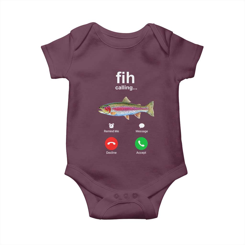 Funny Trout Fish Fih Calling Meme Phone Joke Baby Onesie