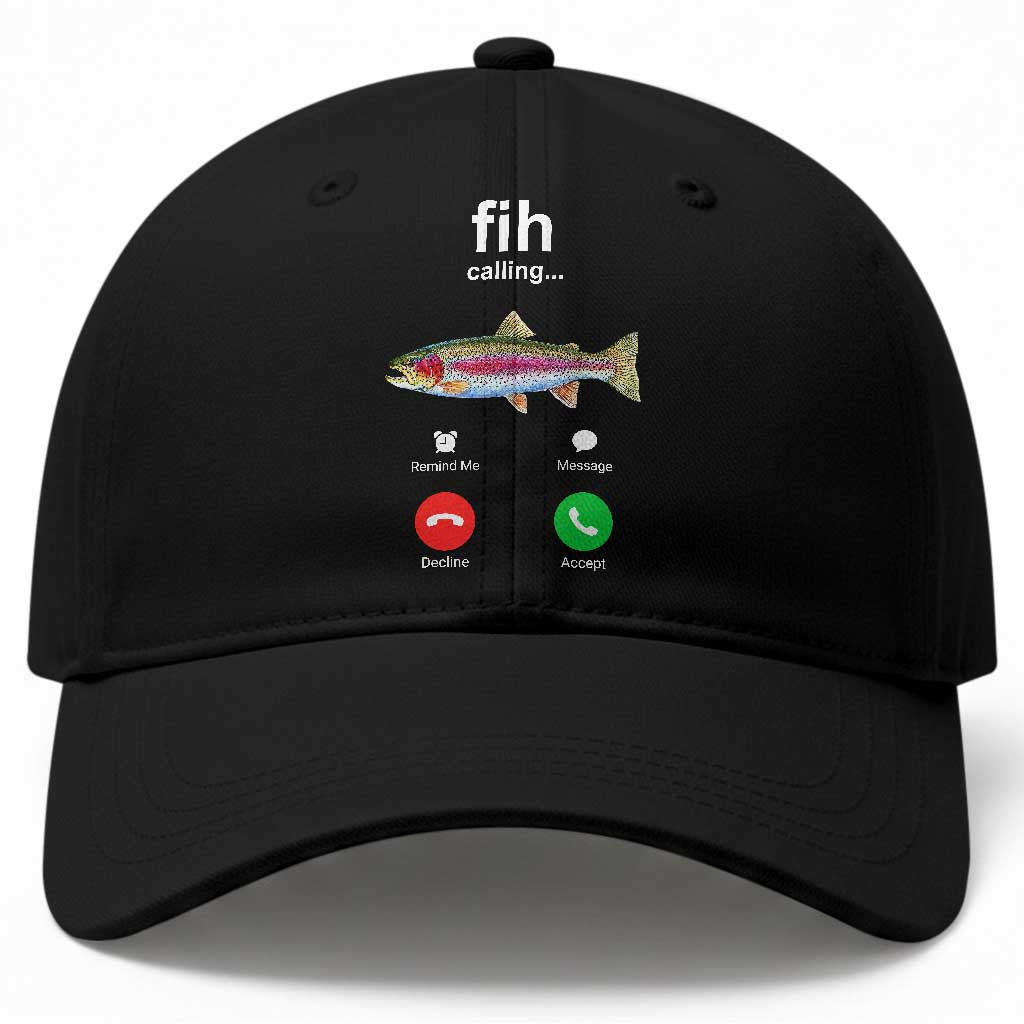 Funny Trout Fish Fih Calling Meme Phone Joke Baseball Cap