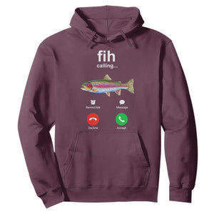Funny Trout Fish Fih Calling Meme Phone Joke Hoodie