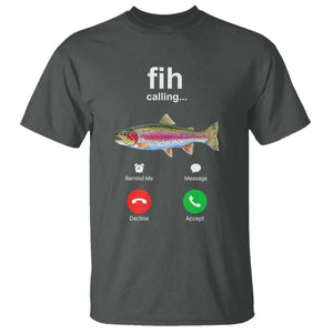 Funny Trout Fish Fih Calling Meme Phone Joke T Shirt