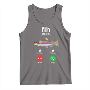 Funny Trout Fish Fih Calling Meme Phone Joke Tank Top