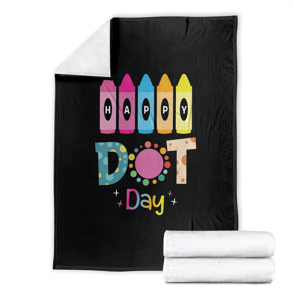 Happy Dot Day Throw Blanket Colorful Polka Dot Crayon Kindergarten