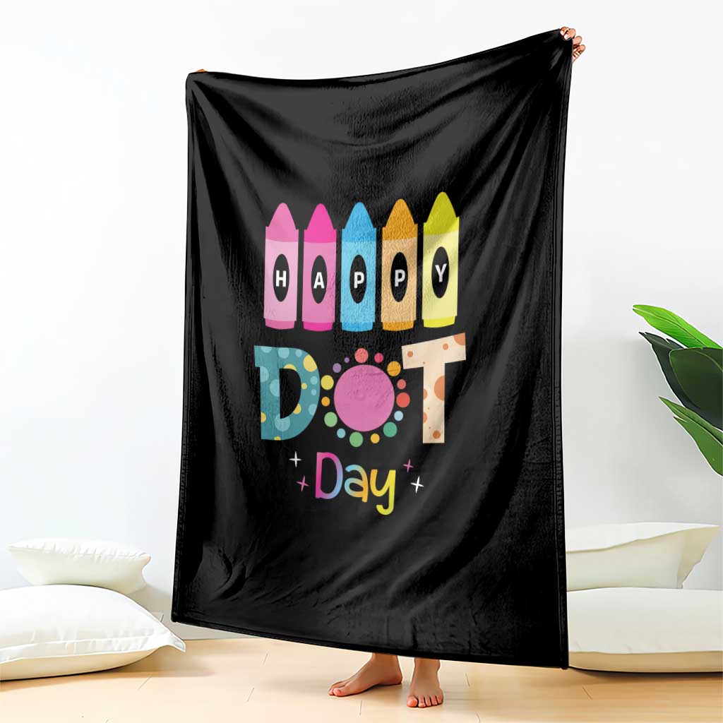 Happy Dot Day Throw Blanket Colorful Polka Dot Crayon Kindergarten
