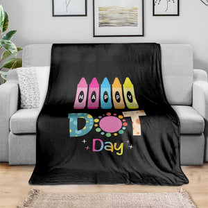 Happy Dot Day Throw Blanket Colorful Polka Dot Crayon Kindergarten
