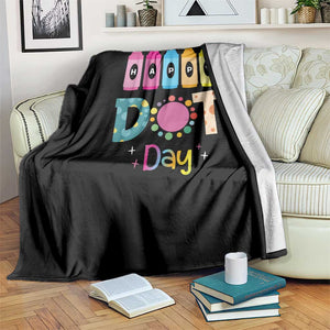 Happy Dot Day Throw Blanket Colorful Polka Dot Crayon Kindergarten