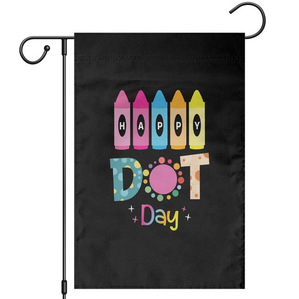 Happy Dot Day Garden Flag Colorful Polka Dot Crayon Kindergarten