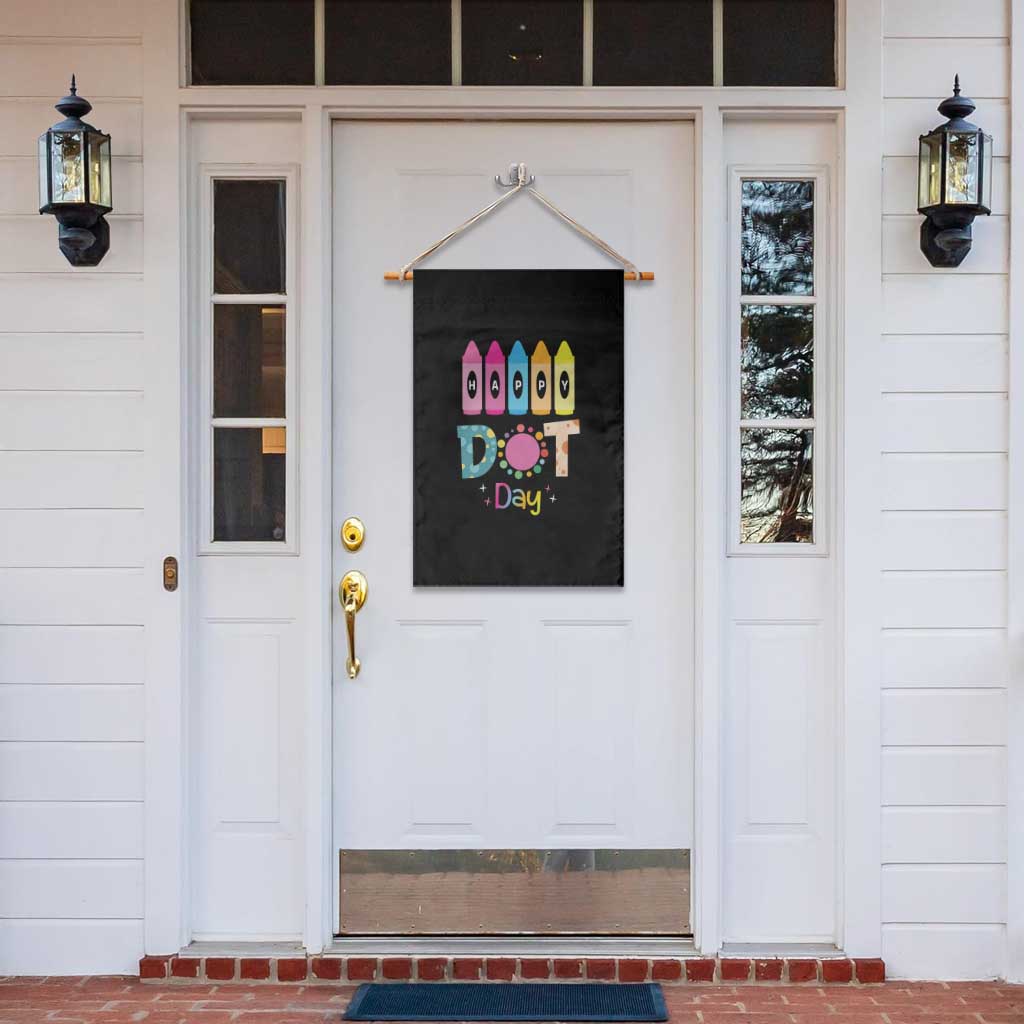 Happy Dot Day Garden Flag Colorful Polka Dot Crayon Kindergarten