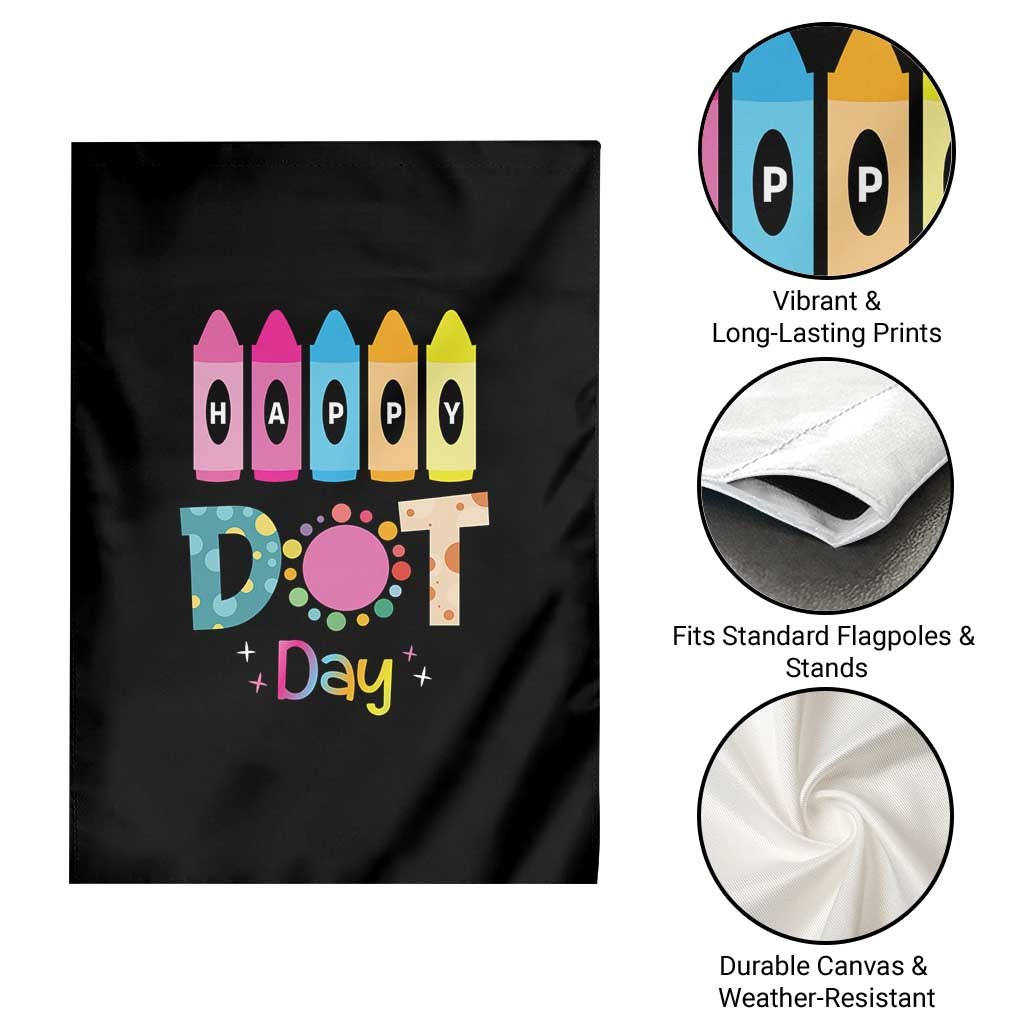 Happy Dot Day Garden Flag Colorful Polka Dot Crayon Kindergarten