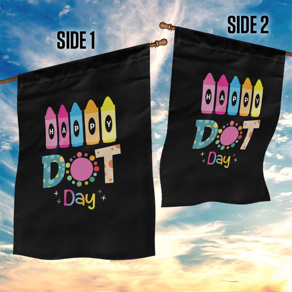 Happy Dot Day Garden Flag Colorful Polka Dot Crayon Kindergarten
