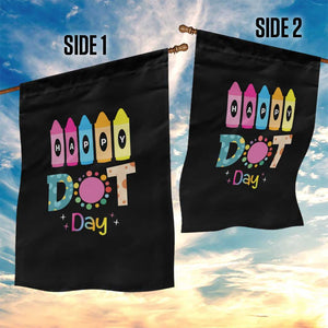 Happy Dot Day Garden Flag Colorful Polka Dot Crayon Kindergarten
