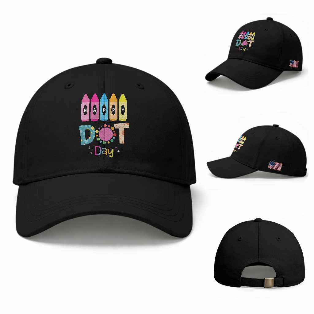 Happy Dot Day Baseball Cap Colorful Polka Dot Crayon Kindergarten