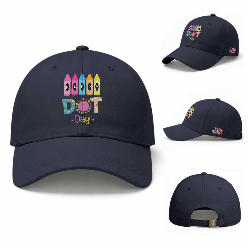 Happy Dot Day Baseball Cap Colorful Polka Dot Crayon Kindergarten