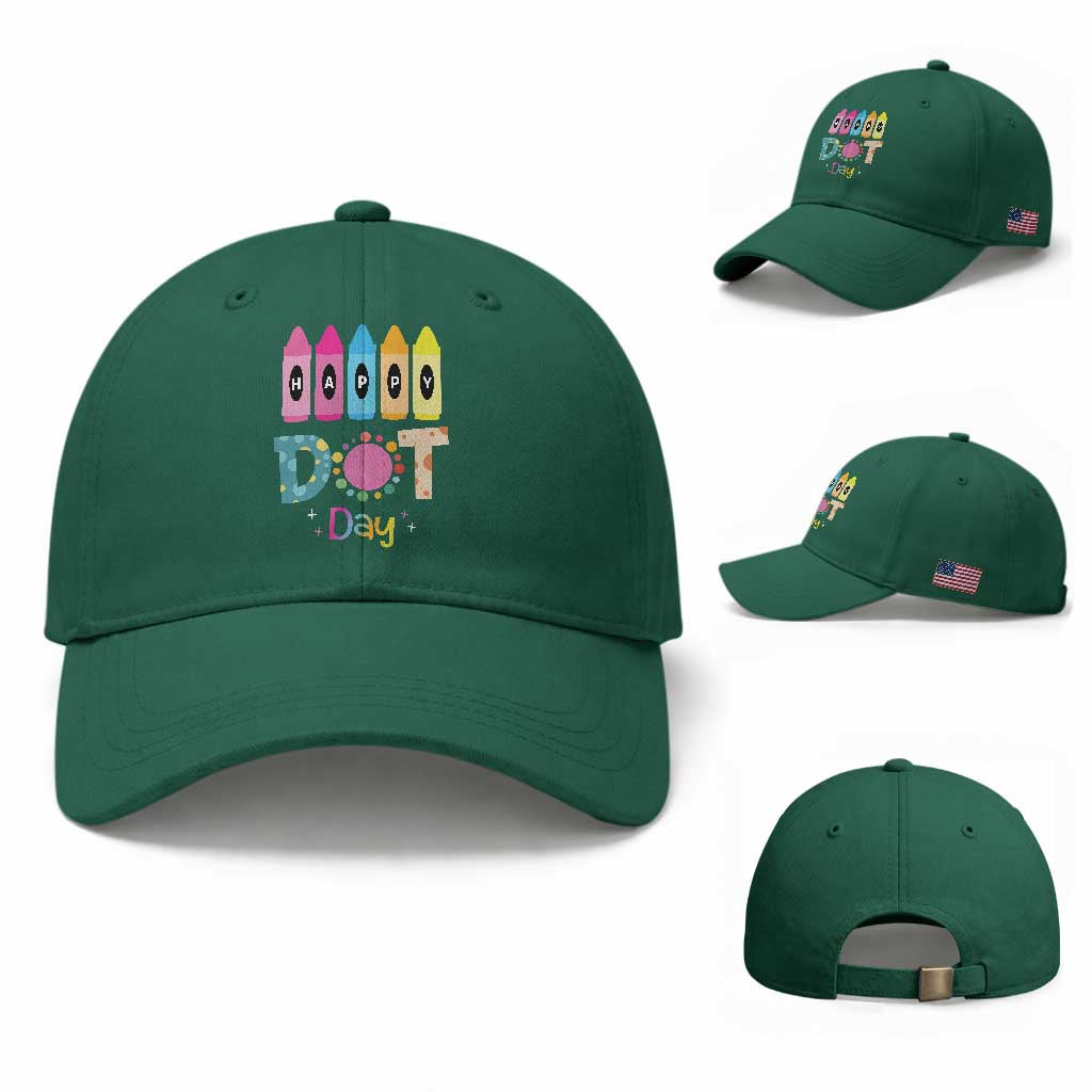 Happy Dot Day Baseball Cap Colorful Polka Dot Crayon Kindergarten