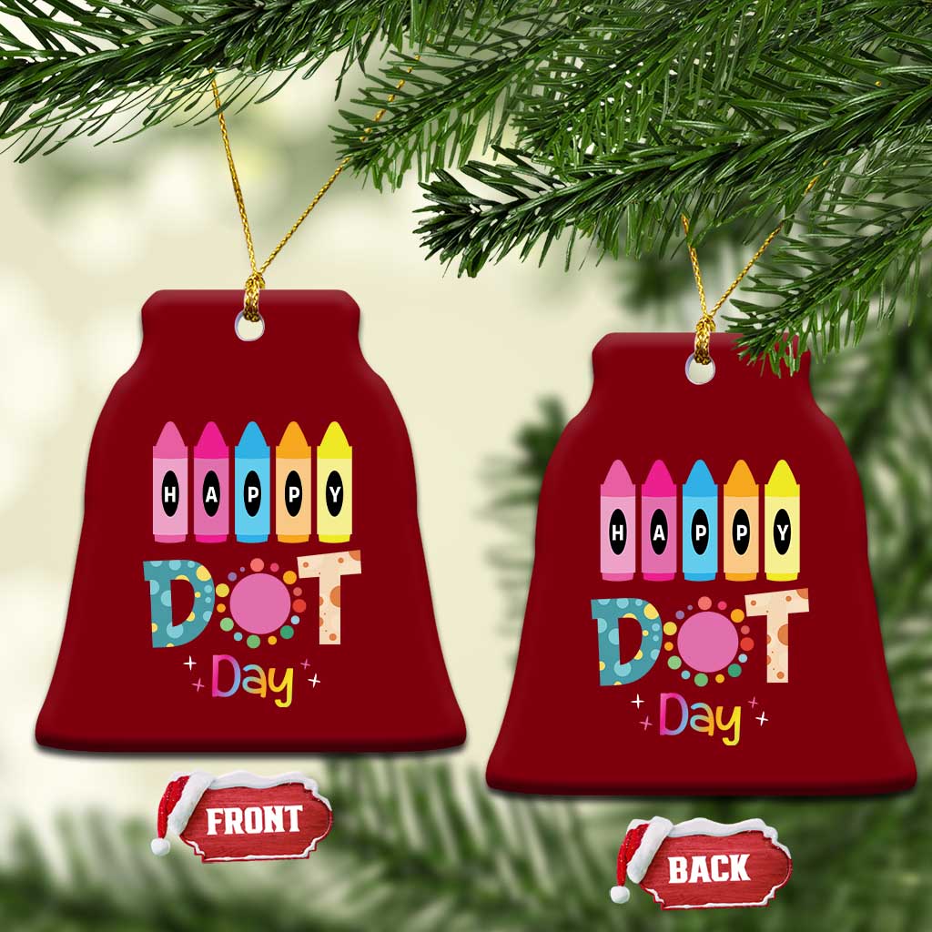 Happy Dot Day Ceramic Ornament Colorful Polka Dot Crayon Kindergarten