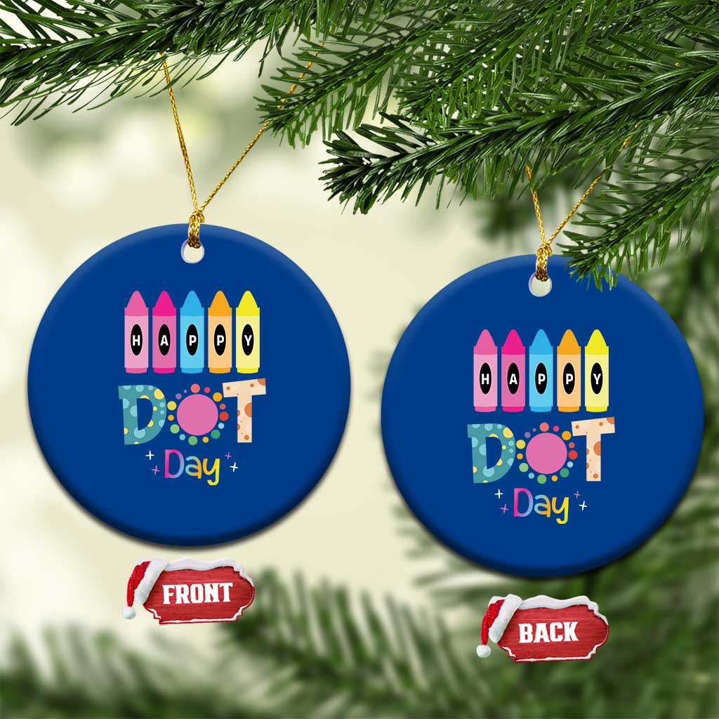 Happy Dot Day Ceramic Ornament Colorful Polka Dot Crayon Kindergarten