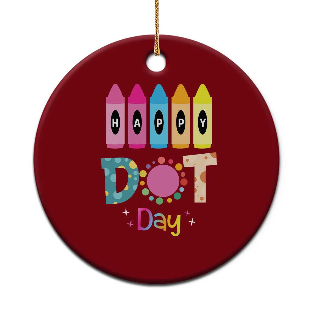 Happy Dot Day Ceramic Ornament Colorful Polka Dot Crayon Kindergarten