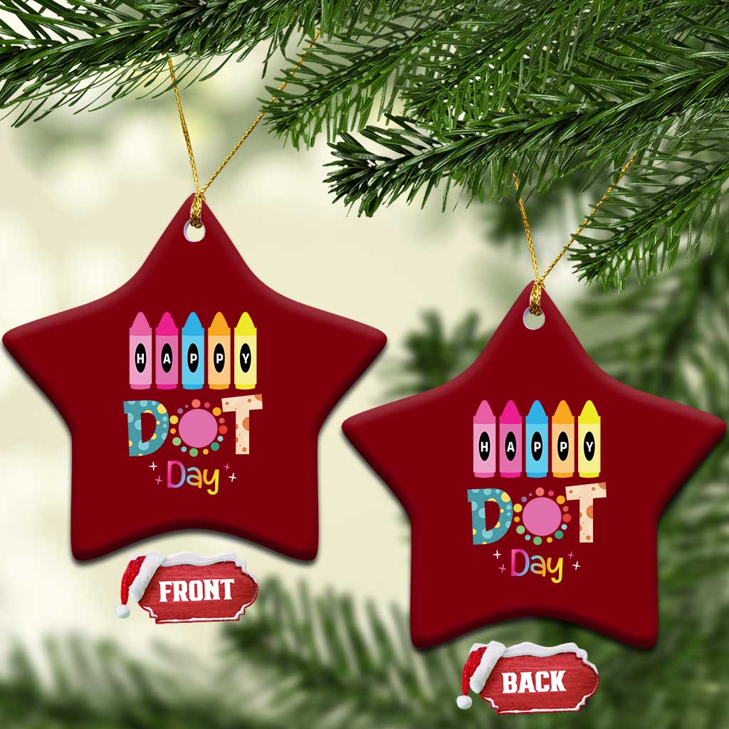 Happy Dot Day Ceramic Ornament Colorful Polka Dot Crayon Kindergarten