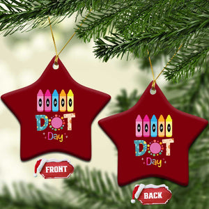 Happy Dot Day Ceramic Ornament Colorful Polka Dot Crayon Kindergarten