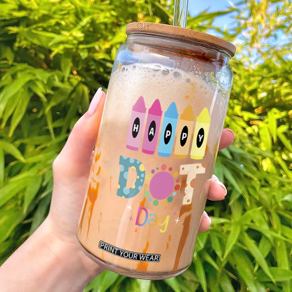 Happy Dot Day Glass Can Colorful Polka Dot Crayon Kindergarten