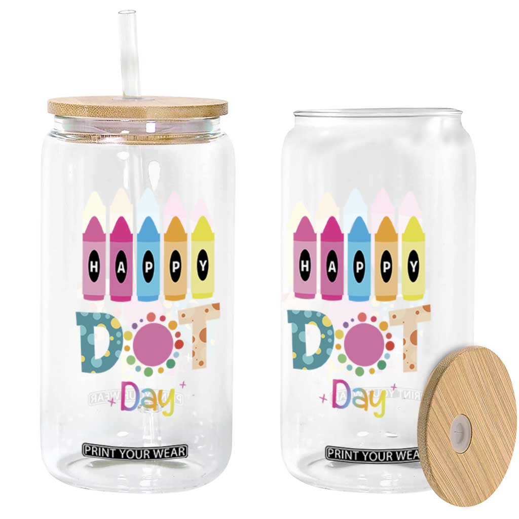 Happy Dot Day Glass Can Colorful Polka Dot Crayon Kindergarten