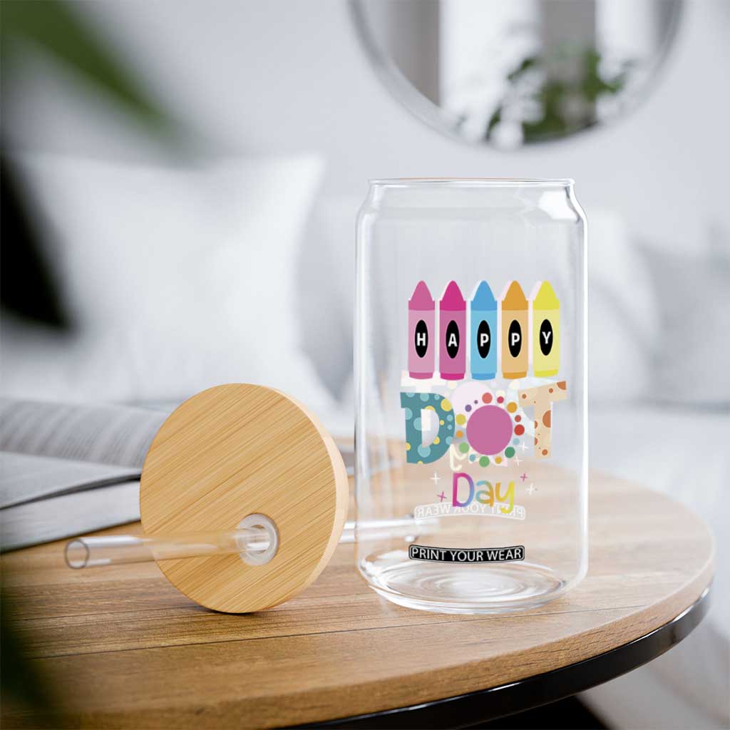 Happy Dot Day Glass Can Colorful Polka Dot Crayon Kindergarten
