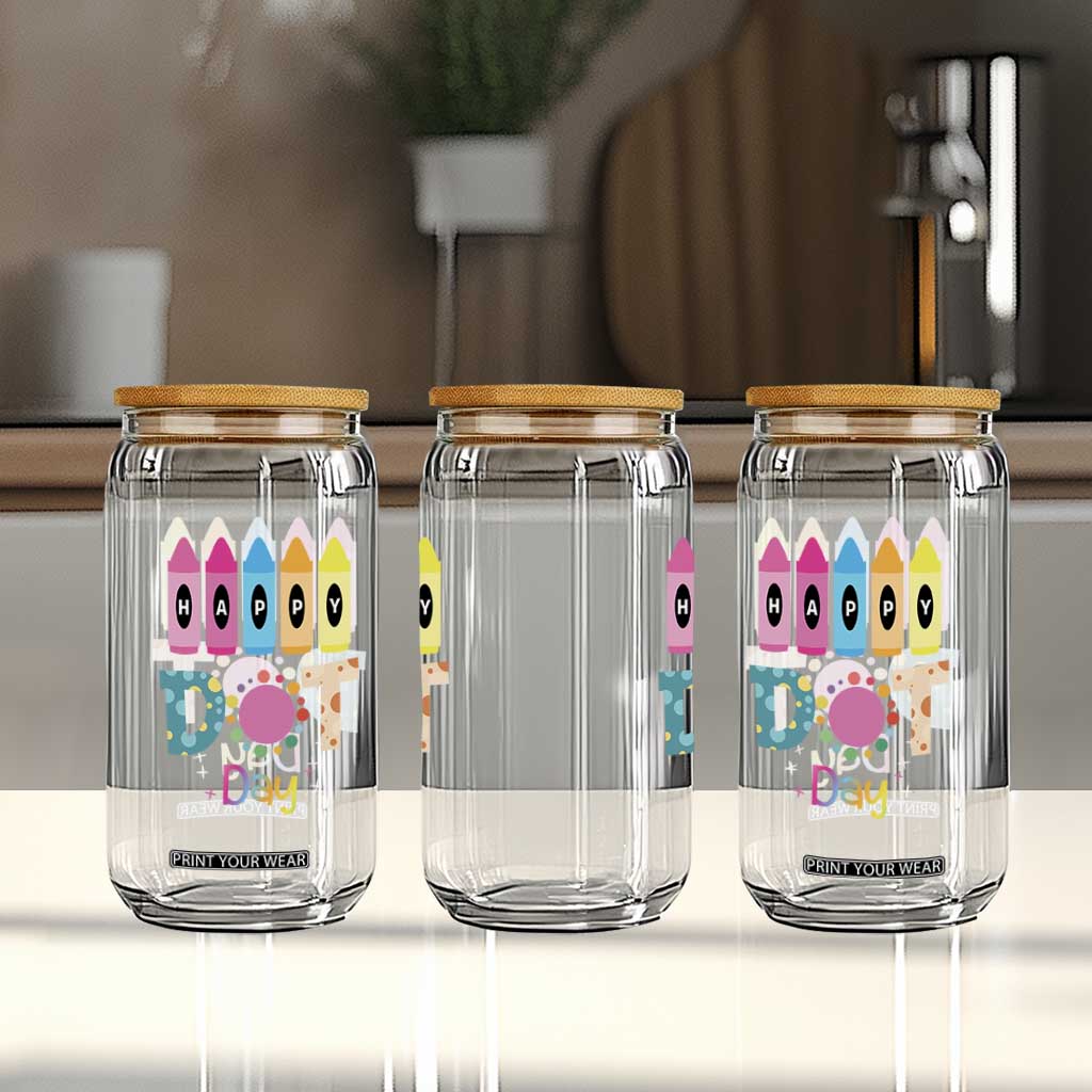 Happy Dot Day Glass Can Colorful Polka Dot Crayon Kindergarten