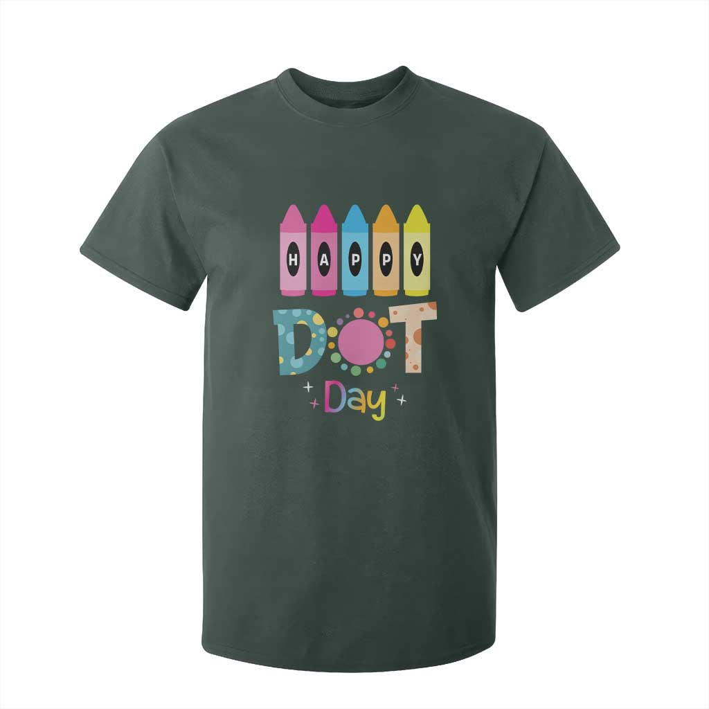 Happy Dot Day T Shirt For Kid Colorful Polka Dot Crayon Kindergarten