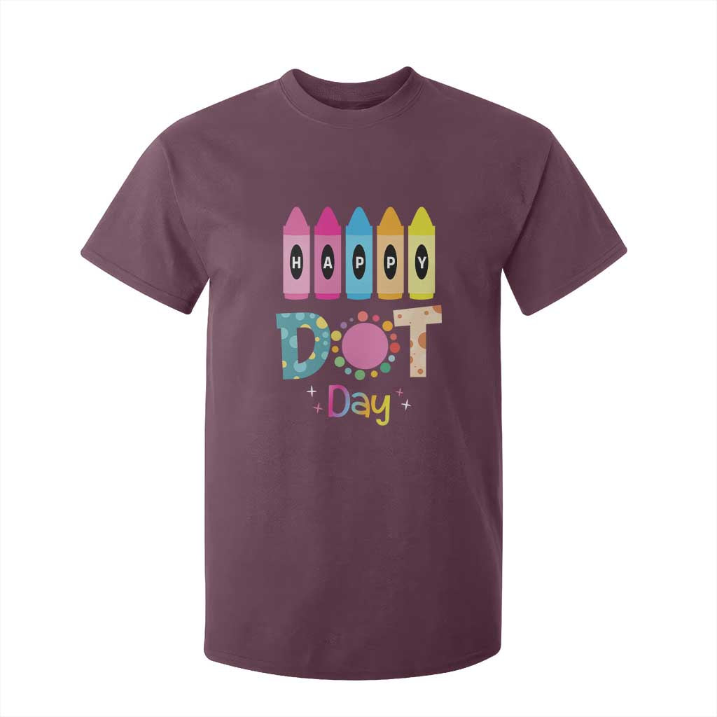 Happy Dot Day T Shirt For Kid Colorful Polka Dot Crayon Kindergarten