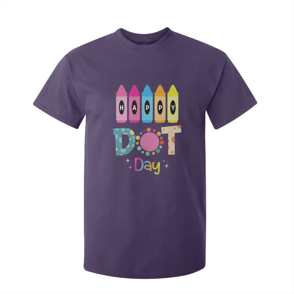 Happy Dot Day T Shirt For Kid Colorful Polka Dot Crayon Kindergarten