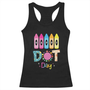 Happy Dot Day Racerback Tank Top Colorful Polka Dot Crayon Kindergarten