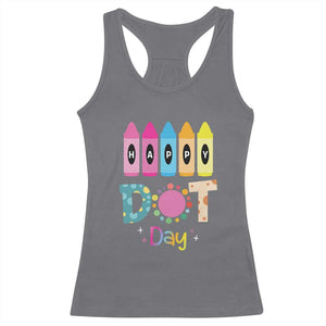 Happy Dot Day Racerback Tank Top Colorful Polka Dot Crayon Kindergarten