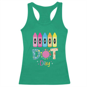 Happy Dot Day Racerback Tank Top Colorful Polka Dot Crayon Kindergarten