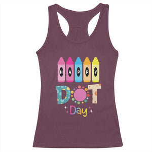 Happy Dot Day Racerback Tank Top Colorful Polka Dot Crayon Kindergarten