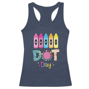 Happy Dot Day Racerback Tank Top Colorful Polka Dot Crayon Kindergarten