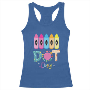 Happy Dot Day Racerback Tank Top Colorful Polka Dot Crayon Kindergarten