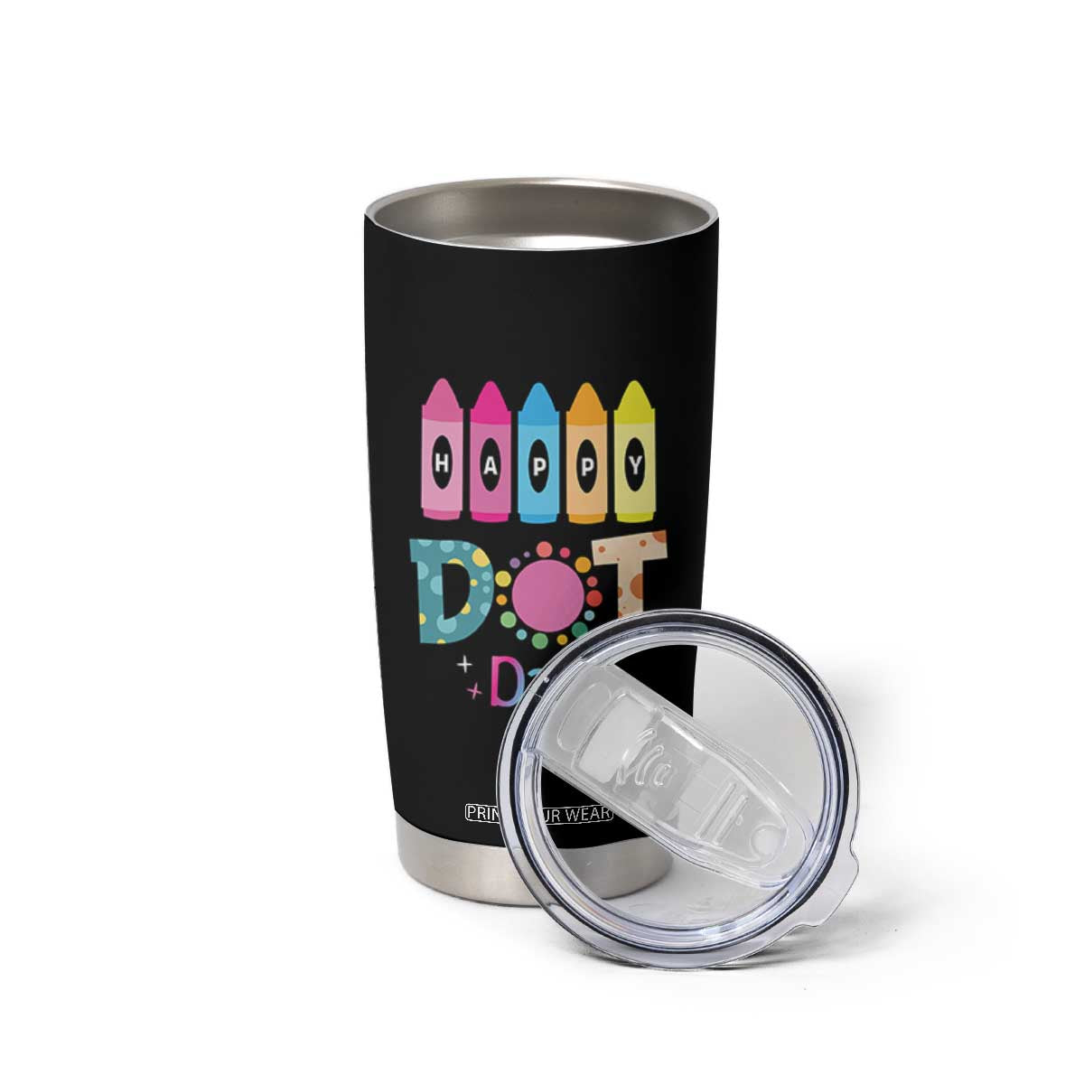 Happy Dot Day Tumbler Cup Colorful Polka Dot Crayon Kindergarten