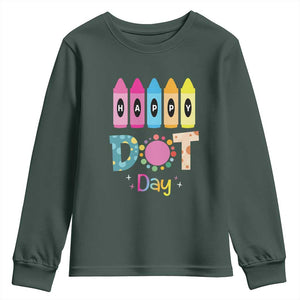 Happy Dot Day Youth Sweatshirt Colorful Polka Dot Crayon Kindergarten