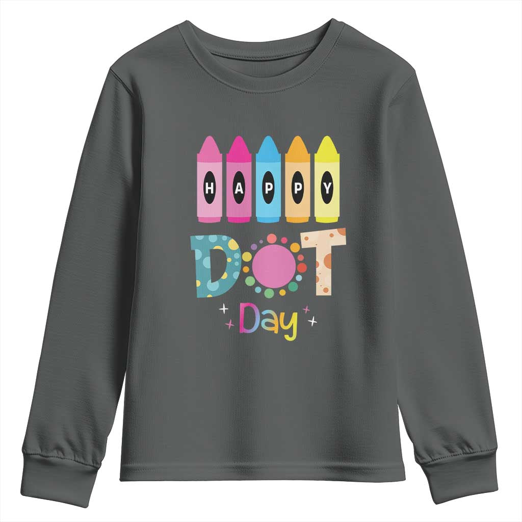 Happy Dot Day Youth Sweatshirt Colorful Polka Dot Crayon Kindergarten