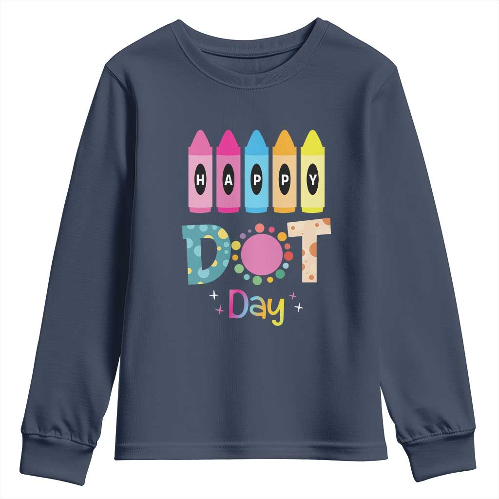 Happy Dot Day Youth Sweatshirt Colorful Polka Dot Crayon Kindergarten