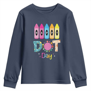 Happy Dot Day Youth Sweatshirt Colorful Polka Dot Crayon Kindergarten
