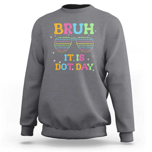 Happy Dot Day Sweatshirt Bruh It Is Dot Day Colorful Dot Sunglasses TS11 Charcoal Print Your Wear