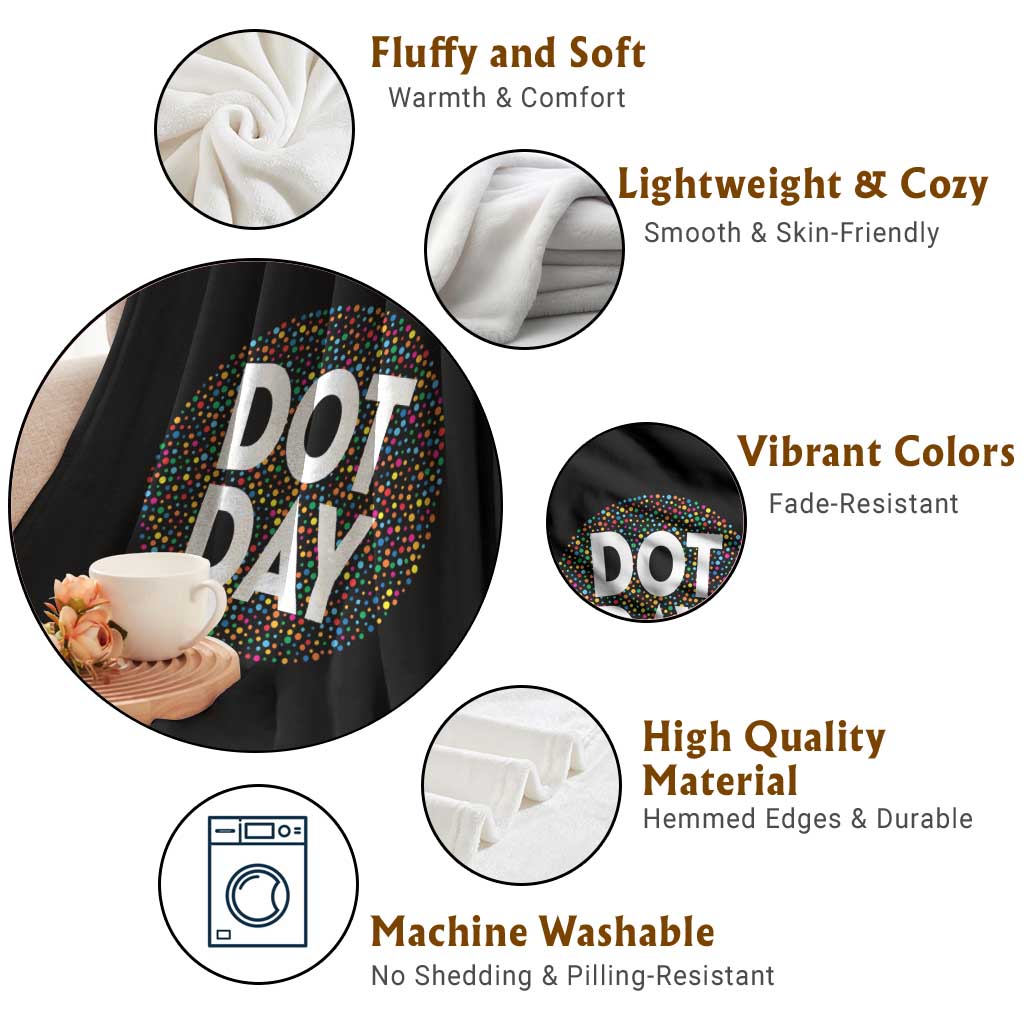 Happy Dot Day Throw Blanket Colorful Polka Dot Kindergarten International Dot Day
