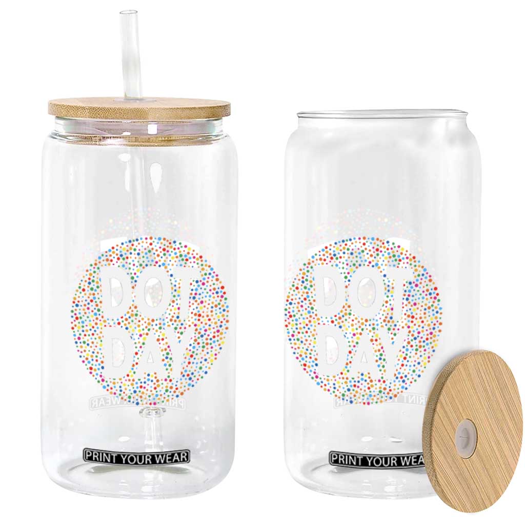 Happy Dot Day Glass Can Colorful Polka Dot Kindergarten International Dot Day