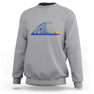 Harris Supporter Sweatshirt Blue Wave Kamala Sunshine Water Drop TS11 Sport Gray Print Your Wear