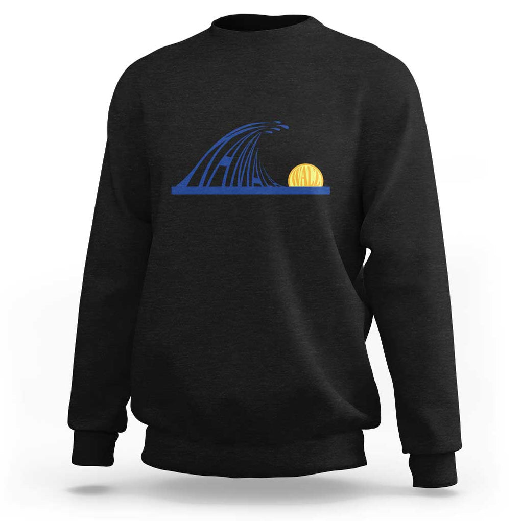 Harris Walz Supporter Sweatshirt Blue Wave Kamala Sunshine Water Drop Sun TS11 Black Print Your Wear