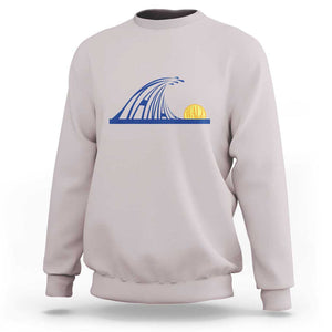 Harris Walz Supporter Sweatshirt Blue Wave Kamala Sunshine Water Drop Sun TS11 Ice Gray Print Your Wear