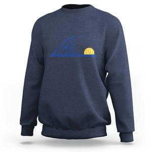 Harris Walz Supporter Sweatshirt Blue Wave Kamala Sunshine Water Drop Sun TS11 Navy Print Your Wear