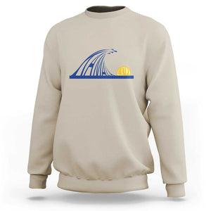 Harris Walz Supporter Sweatshirt Blue Wave Kamala Sunshine Water Drop Sun TS11 Sand Print Your Wear