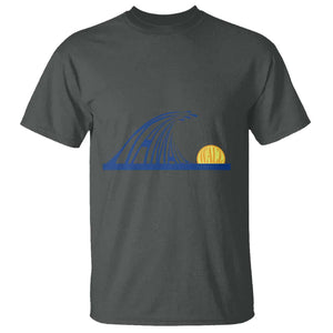 Harris Walz Supporter T Shirt Blue Wave Kamala Sunshine Water Drop Sun TS11 Dark Heather Print Your Wear